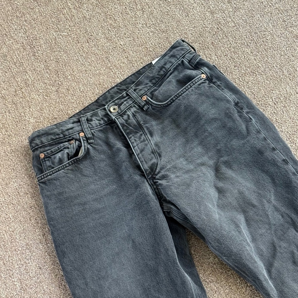 Rag & Bone New York Faded Black Straight Leg Jeans Button Fly Womens Size 31โ